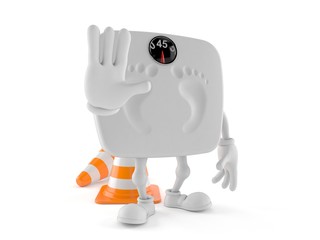 Sticker - Weight scale character with stop gesture