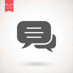 Poster - Speech bubble icon. Chat Flat vector. Comment icon. ON white background.