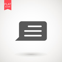 Poster - Speech bubble icon. Chat Flat vector. Comment icon. ON white background.