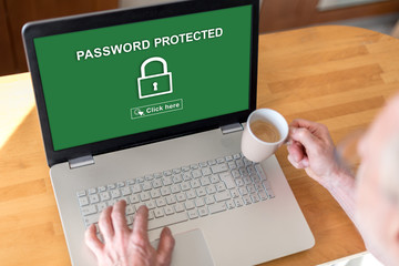 Poster - Password protected concept on a laptop