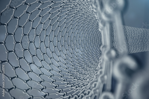 3d Rendering Structure Of The Graphene Tube Abstract
