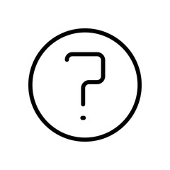 Poster - Simple question in circle. Linear, thin outline