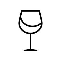 Wall Mural - Wine glass. Linear, thin outline