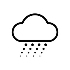 Poster - Snow and cloud. Linear, thin outline