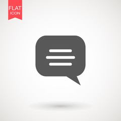 Poster - Speech bubble icon. Chat Flat vector. Comment icon. ON white background.