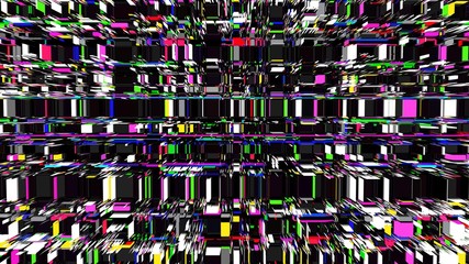 Poster - glitch illustration. computer screen error. digital pixel noise abstract design. television signal f