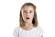 © Louis-Paul Photo - Portrait of a scared young girl on white background