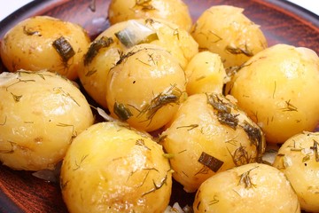 Poster - Cooked potatoes on a plate