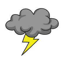 Thunderstorm Cloud Hand Drawn Vector Illustration
