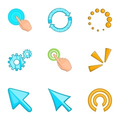 Poster - Cursor icons set. Cartoon illustration of 9 cursor vector icons for web