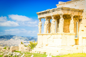 Fototapete - Erechtheion temple in Acropolis of Athens