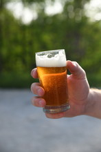 Hand Holding Glass Of Beer