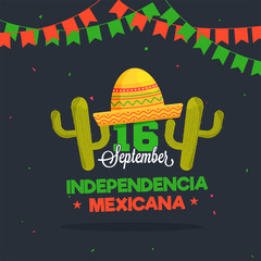 Sticker - Independence Day of Mexico Background.