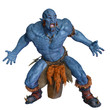 blue fire ogre in white background