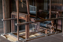 A Old Historical Weaving Loom In House, Japan Countryside.
