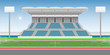 Sport stadium grandstand to cheering sport .