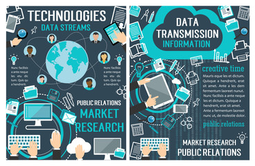 Poster - vector banners about data technology