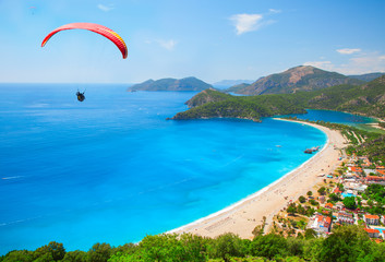 Wall Mural - aerial view of blue lagoon in oludeniz, turkey