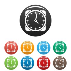 Poster - Clock retro icon. Simple illustration of clock retro vector icons set color isolated on white