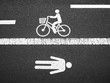 Bike Lane walk way pedestrian lane street sign symbol top view