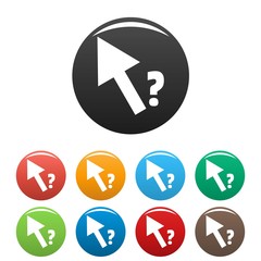 Poster - Cursor question icon. Simple illustration of cursor question vector icons set color isolated on white