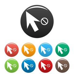 Poster - Cursor stop icon. Simple illustration of cursor stop vector icons set color isolated on white