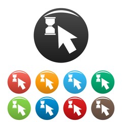 Poster - Cursor wait icon. Simple illustration of cursor wait vector icons set color isolated on white