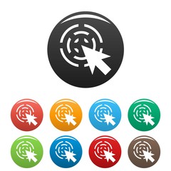 Poster - Cursor interactive icon. Simple illustration of cursor interactive vector icons set color isolated on white