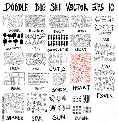 Doodle Vector Big Collection Of Banner Business Party Bubble