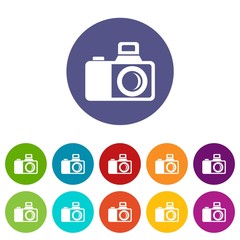 Poster - Photocamera icons color set vector for any web design on white background