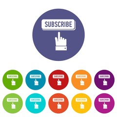 Poster - Subscribe icons color set vector for any web design on white background