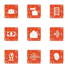 Poster - Money tour icons set. Grunge set of 9 money tour vector icons for web isolated on white background