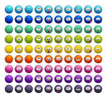 Cartoon Colorful Fluffy Balls Characters.