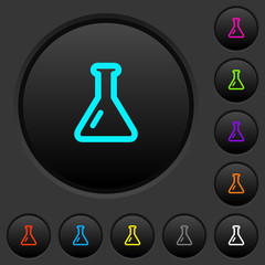 Poster - Empty flask dark push buttons with color icons