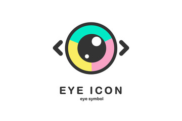 Sticker - eye icon eye symbol eye logo flat colorful vector