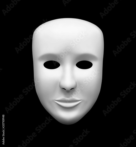 Cuadros en Lienzo White theatrical mask isolated on black