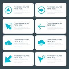 Poster - Flat cloud and networking, arrows, folder, cursors infographic timeline template for presentations, advertising, annual reports