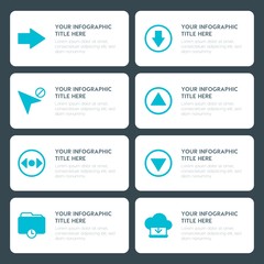 Poster - Flat cloud and networking, arrows, folder, cursors infographic timeline template for presentations, advertising, annual reports