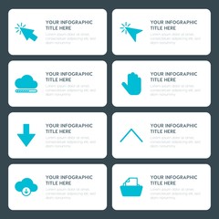 Poster - Flat cloud and networking, arrows, folder, cursors infographic timeline template for presentations, advertising, annual reports