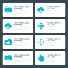 Poster - Flat cloud and networking, arrows, folder, cursors infographic timeline template for presentations, advertising, annual reports