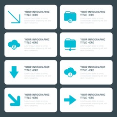 Poster - Flat cloud and networking, arrows, folder, cursors infographic timeline template for presentations, advertising, annual reports