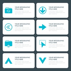 Poster - Flat cloud and networking, arrows, folder, cursors infographic timeline template for presentations, advertising, annual reports