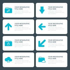 Poster - Flat cloud and networking, arrows, folder, cursors infographic timeline template for presentations, advertising, annual reports