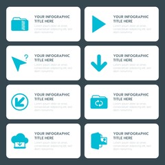 Poster - Flat cloud and networking, arrows, folder, cursors infographic timeline template for presentations, advertising, annual reports