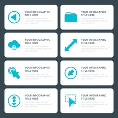 Poster - Flat cloud and networking, arrows, folder, cursors infographic timeline template for presentations, advertising, annual reports