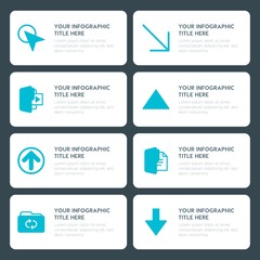 Poster - Flat cloud and networking, arrows, folder, cursors infographic timeline template for presentations, advertising, annual reports