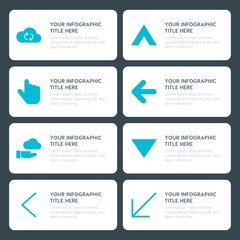 Poster - Flat cloud and networking, arrows, folder, cursors infographic timeline template for presentations, advertising, annual reports