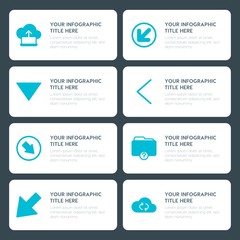 Poster - Flat cloud and networking, arrows, folder, cursors infographic timeline template for presentations, advertising, annual reports