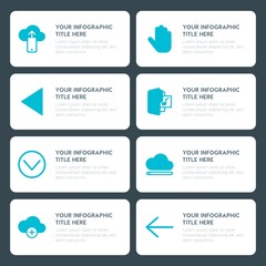 Poster - Flat cloud and networking, arrows, folder, cursors infographic timeline template for presentations, advertising, annual reports