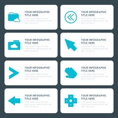 Poster - Flat cloud and networking, arrows, folder, cursors infographic timeline template for presentations, advertising, annual reports